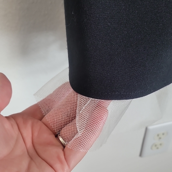 Y2K 90s Ruby Mini Strapless Dress S Black Tulle Whimsigoth Grunge Hoco Cocktail - Picture 5 of 13